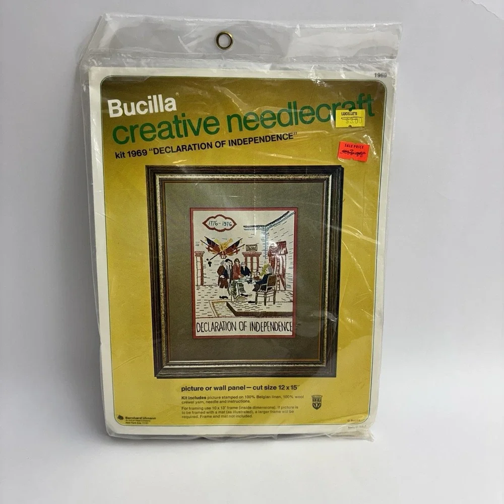 Bucilla Creative Needlecraft Kits (3) Boston Tea Party Declaration Of Indepence